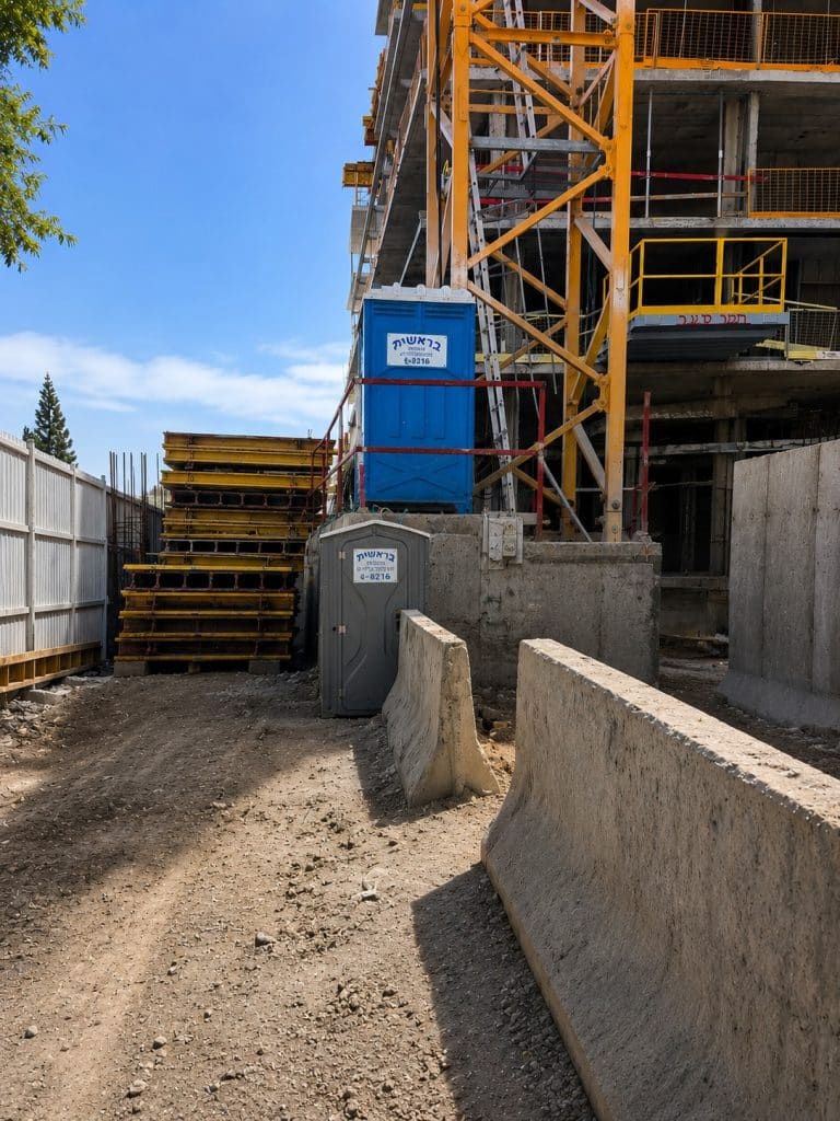 Portable toilets for construction sites